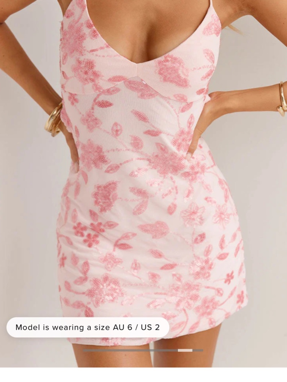 Beginning Boutique Pink Sequin Party Mini dress size US 0 like new condition - Picture 4 of 6